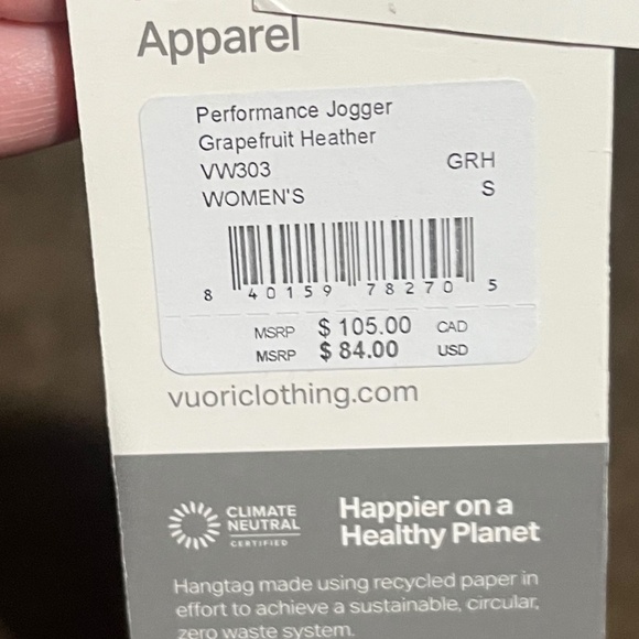 NWT Vuori Performance Jogger size small grapefruit Heather women - Picture 4 of 4